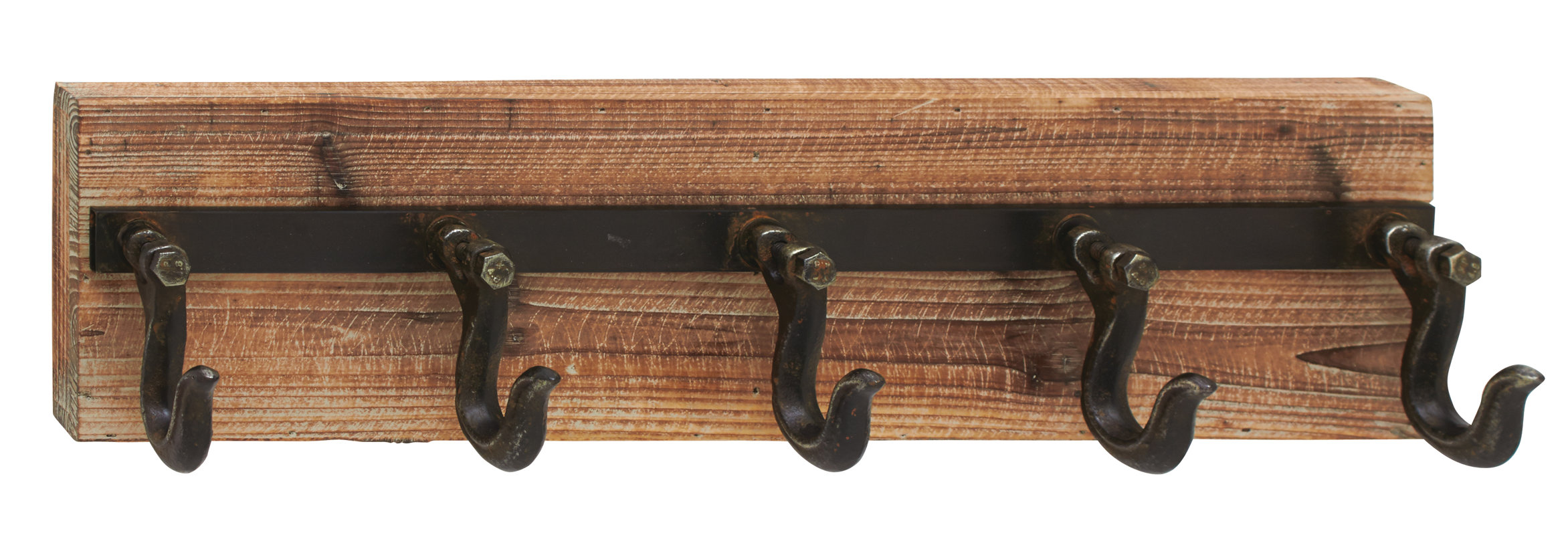 Laurel Foundry Modern Farmhouse Wood and Iron Wall Mounted Coat Rack